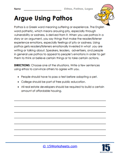 Ethos, pathos, logos #4 worksheet