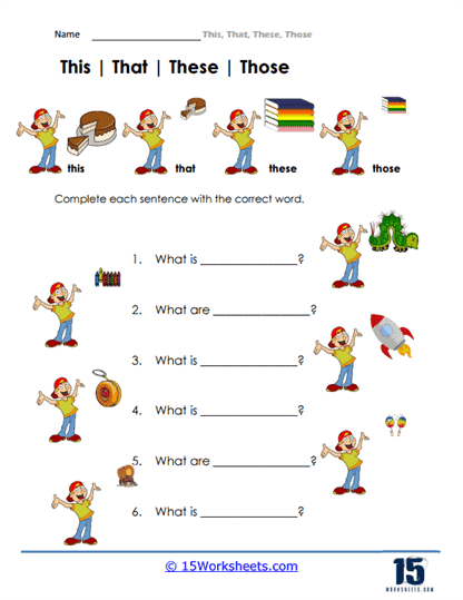 This, that, these, those worksheets