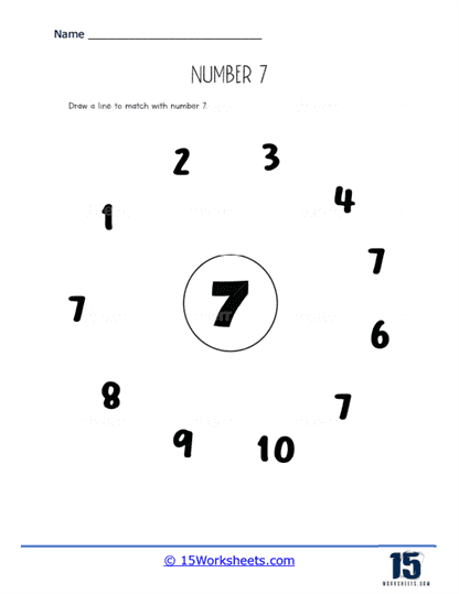 Number 7 worksheets