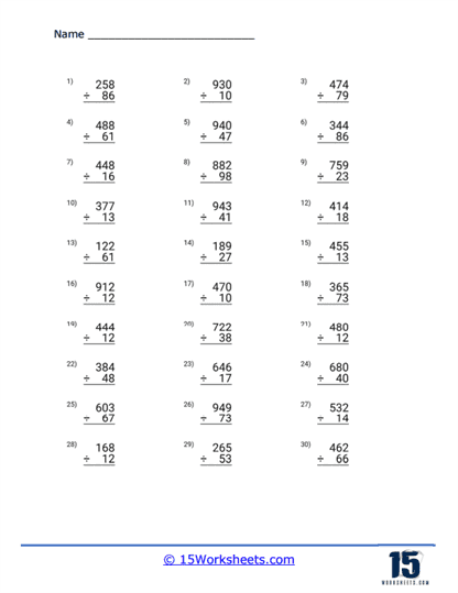3-digit by 2-digit division worksheets