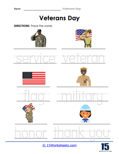 Veterans day worksheets