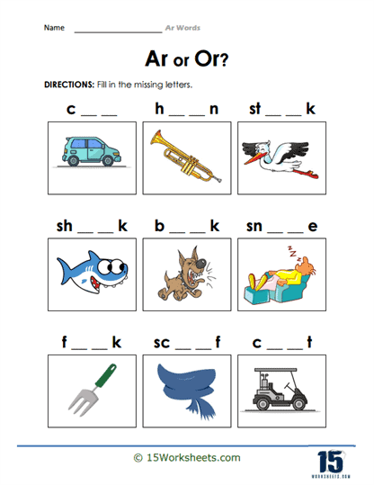 Ar words worksheets