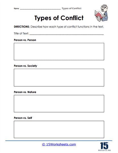 Types of conflict worksheets