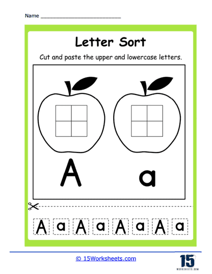 Letter a worksheets