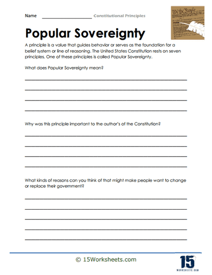 Constitutional principles worksheets