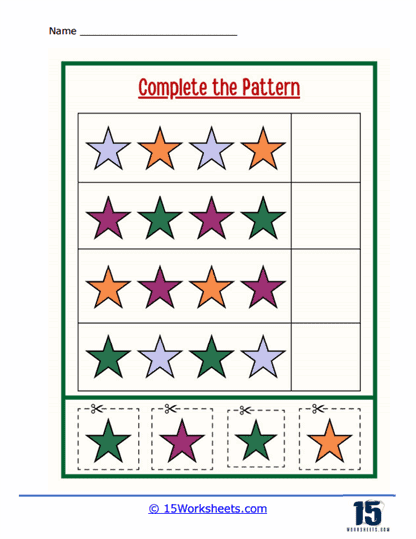 Complete the pattern worksheets