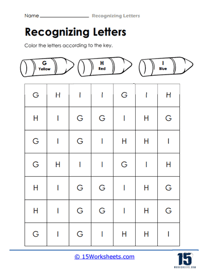 Letter recognition worksheets