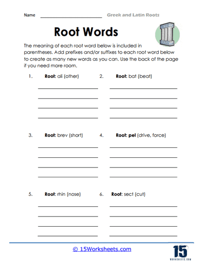 Greek and latin roots worksheets