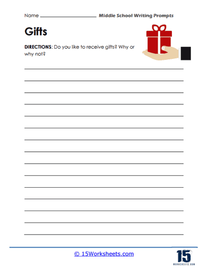 Middle school writing prompt worksheets