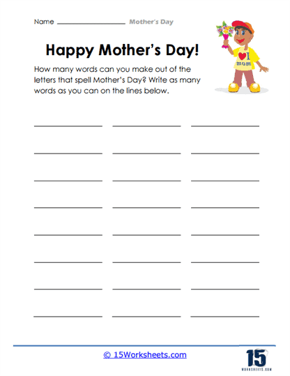 Mother's day worksheets