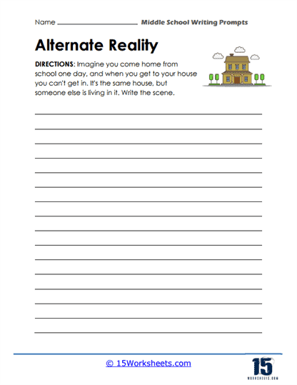 Middle school writing prompt worksheets