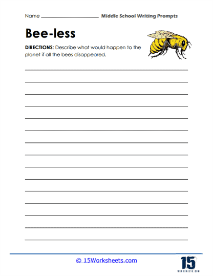 Middle school writing prompt worksheets