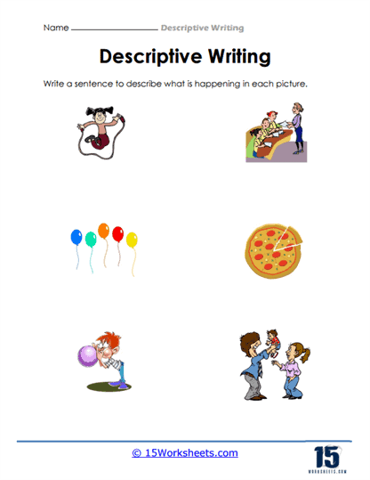 Descriptive writing worksheets