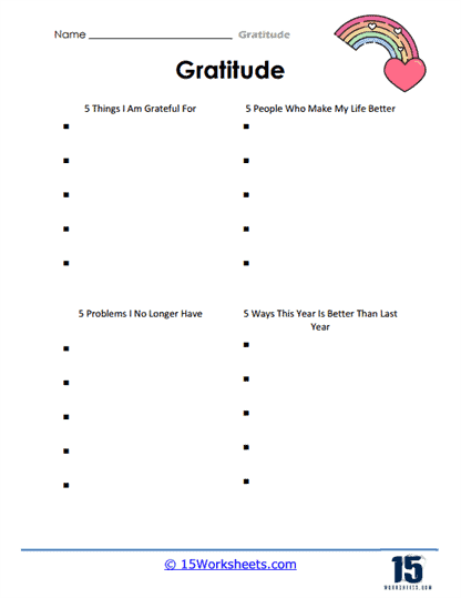Gratitude worksheets