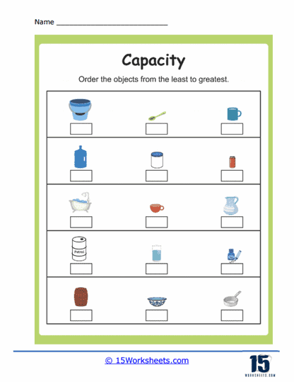 Capacity worksheets
