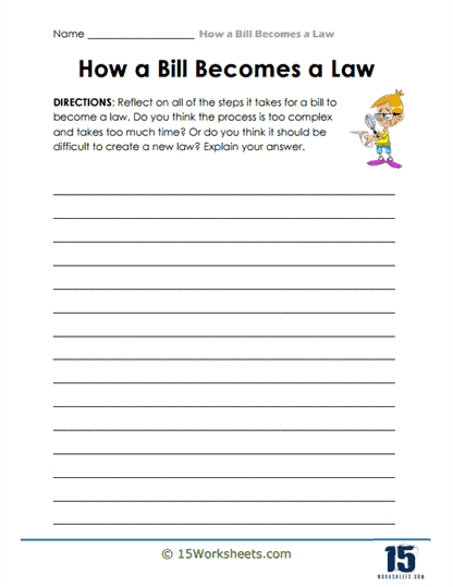 How a bill becomes a law worksheets