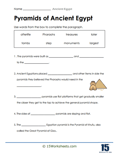 Ancient egypt worksheets