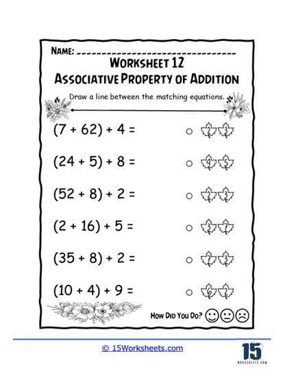 Associative property worksheets
