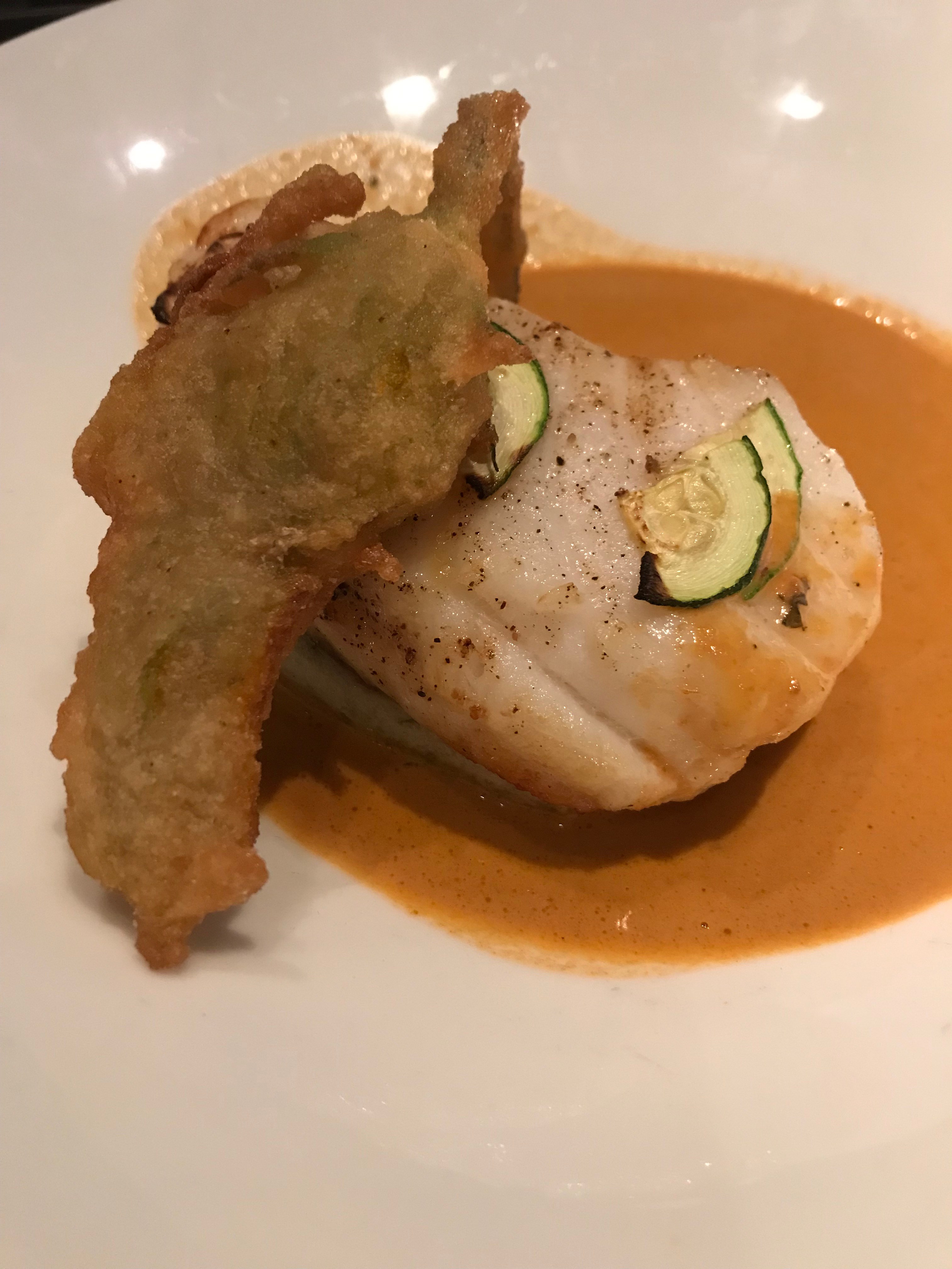 Sea Bass and Squash Blossom