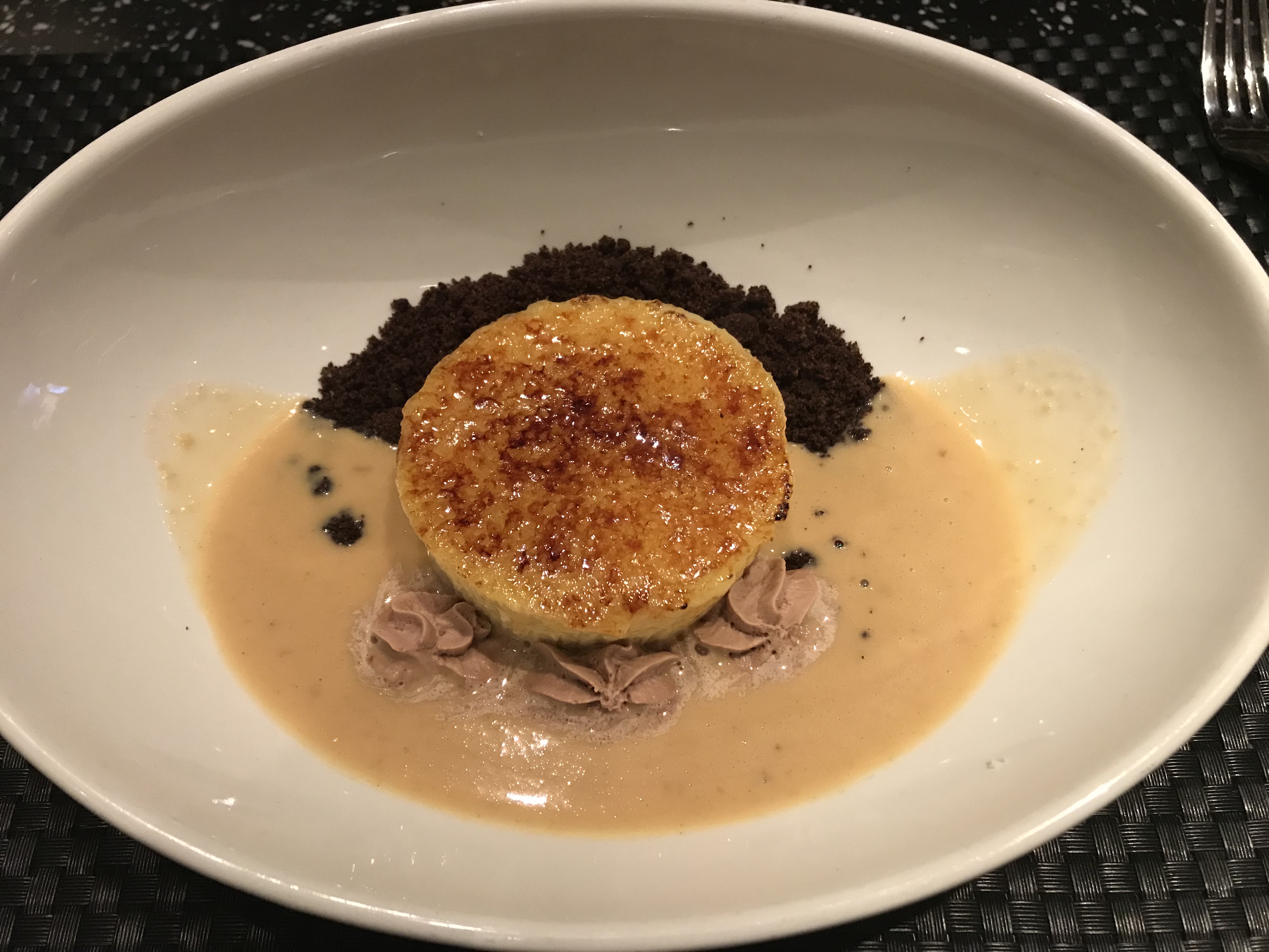 Creme Brulee in sauce