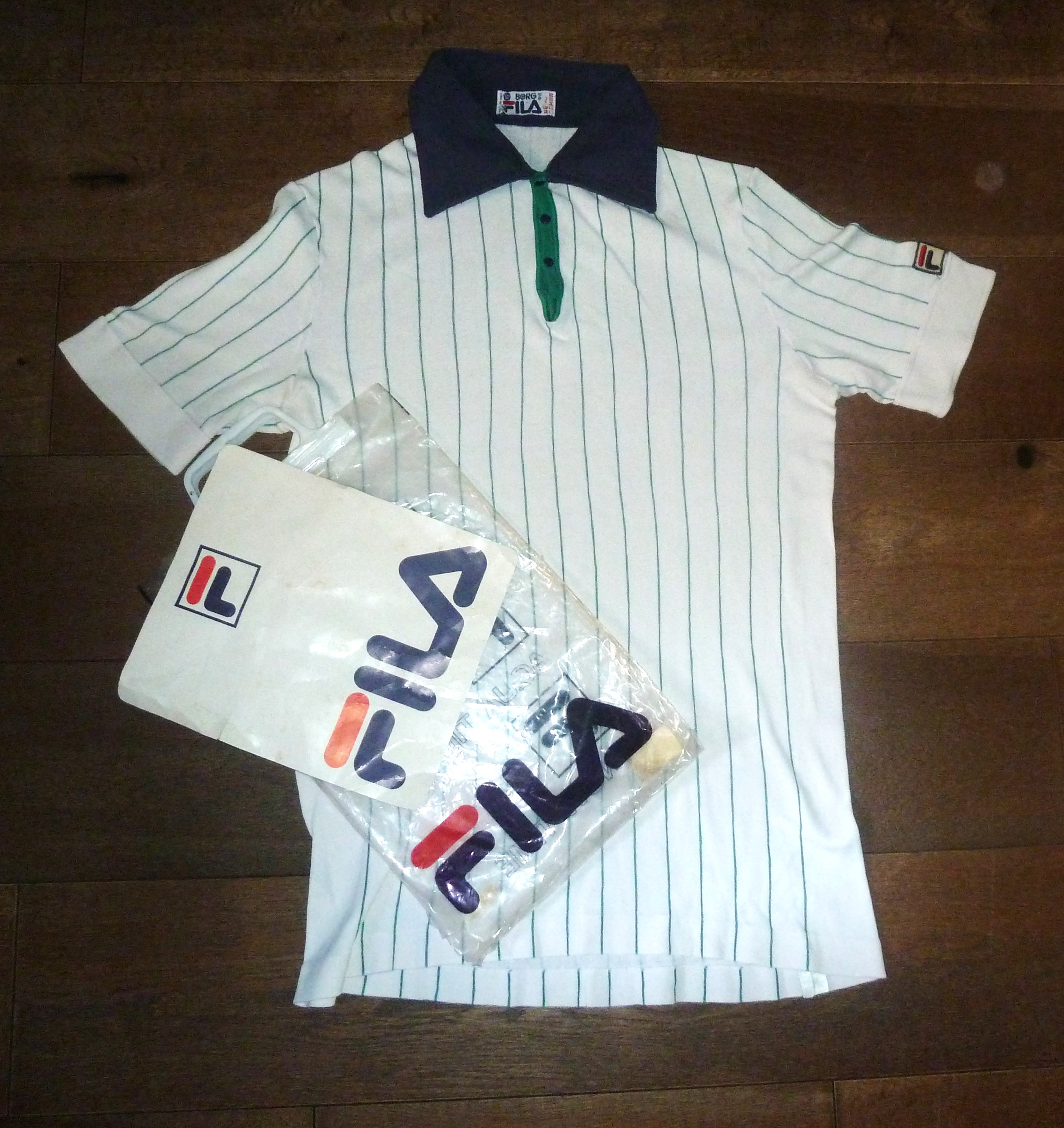 OG 1980s BAGGED RARE FILA BJ BORG SETTANTA KELLY GREEN PINSTRIPE