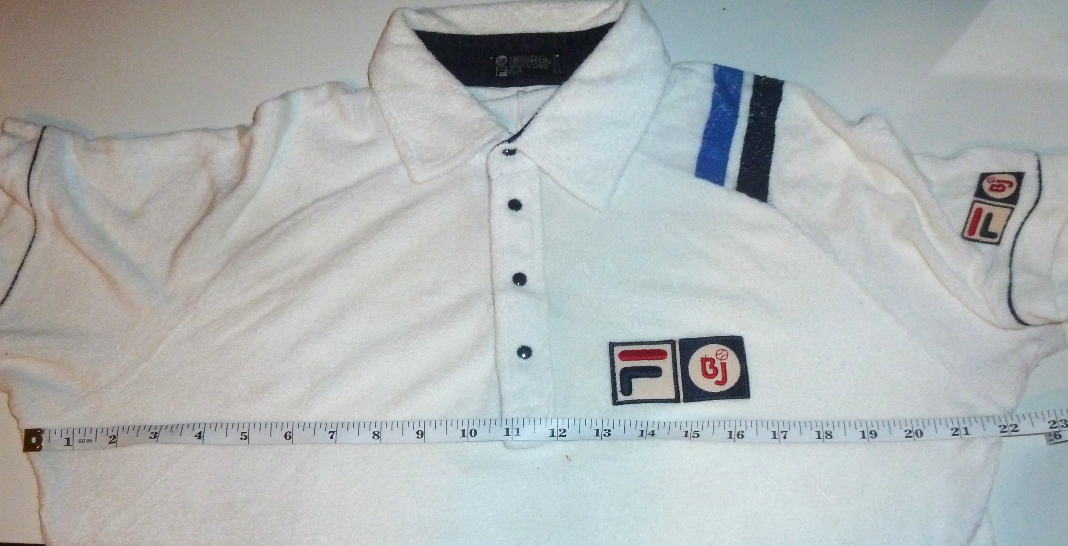 希少1980前後FILA WHITE LINE BORG ポロシャツ イタリア製 OG 1980s DOUBLE BADGED MATCHWORN FILA BJ BORG SETTANTA MK2 TENNIS