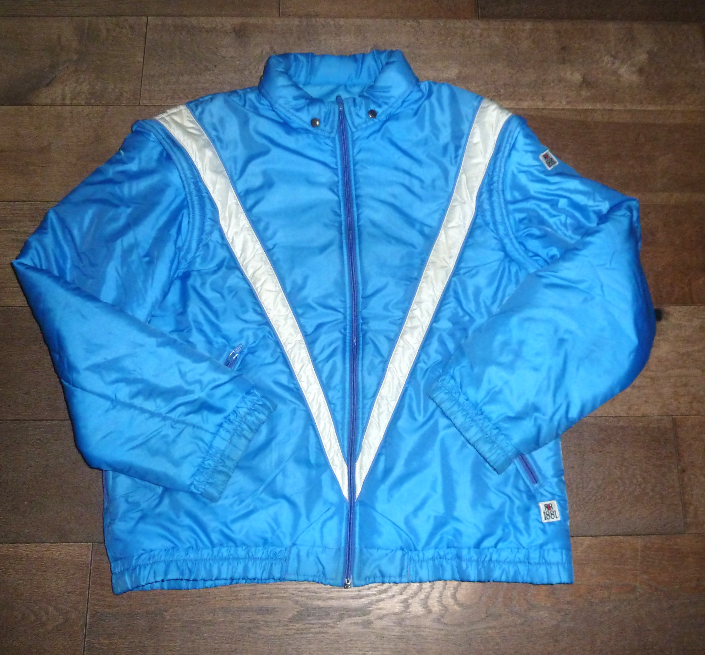 OG 1980s CERRUTI 1881 INGEMAR STENMARK DOUBLE BADGED SKI JACKET
