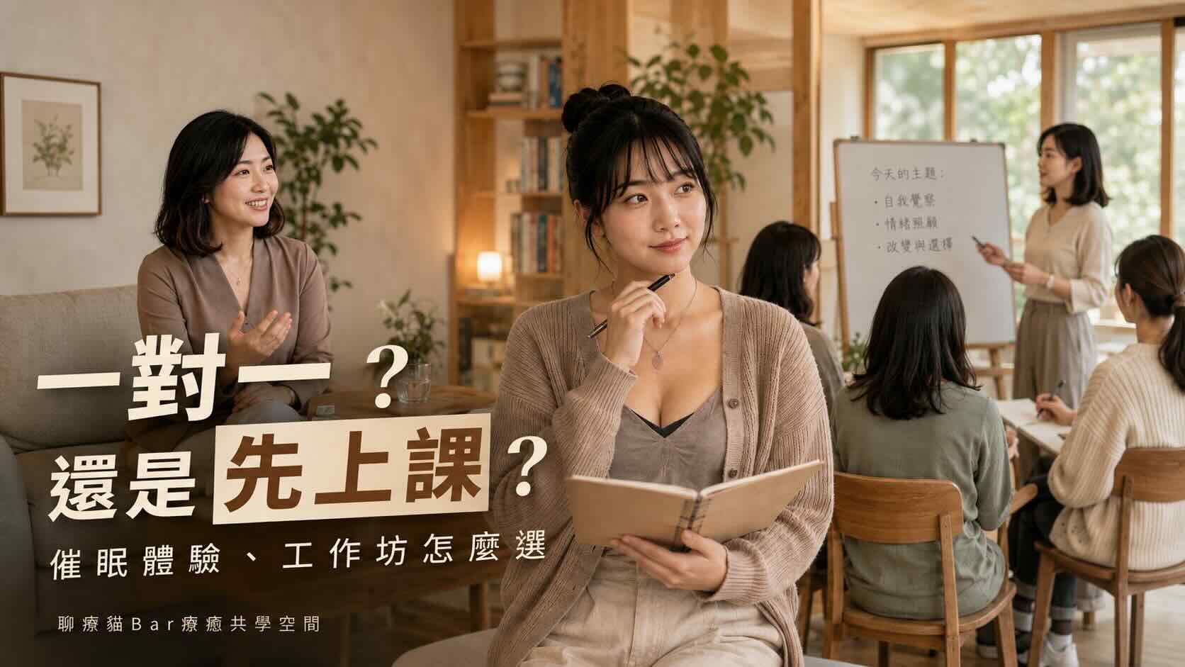 第一次接觸催眠時比較一對一催眠與工作坊選擇