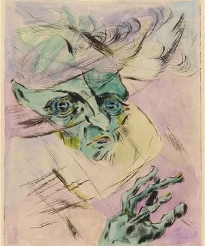 Walter Gramatté Die grosse Angst (Selbstportrat, Kopf im Halbprofil nach rechts), 1918