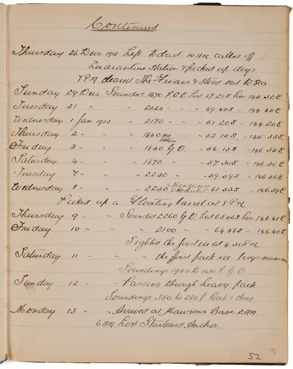 Fletcher’s log diary