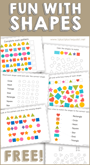 fun with shapes printable pack 1 1 1 1