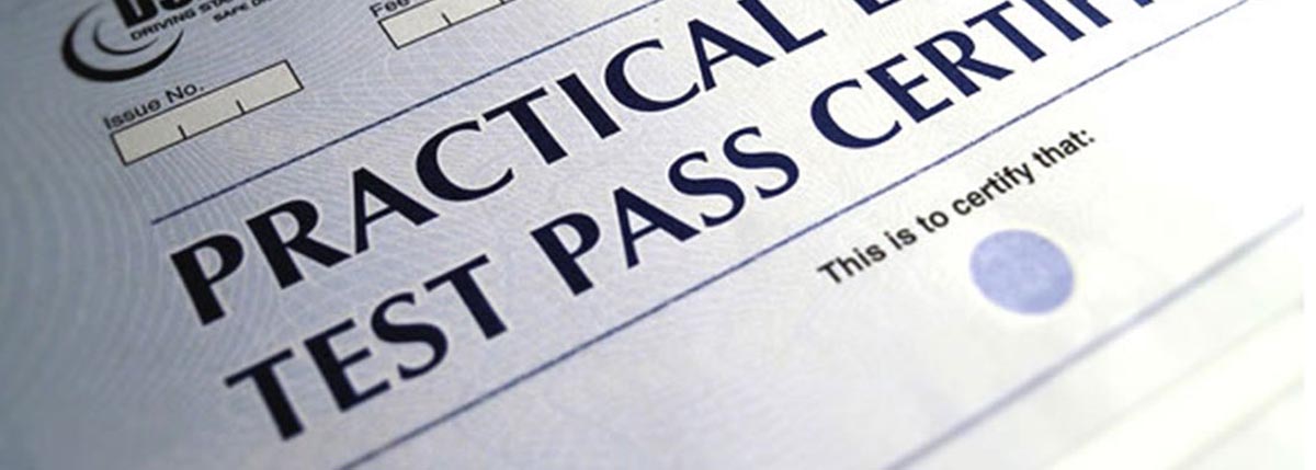 practical driving test certificate