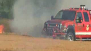fire truck fighting fire