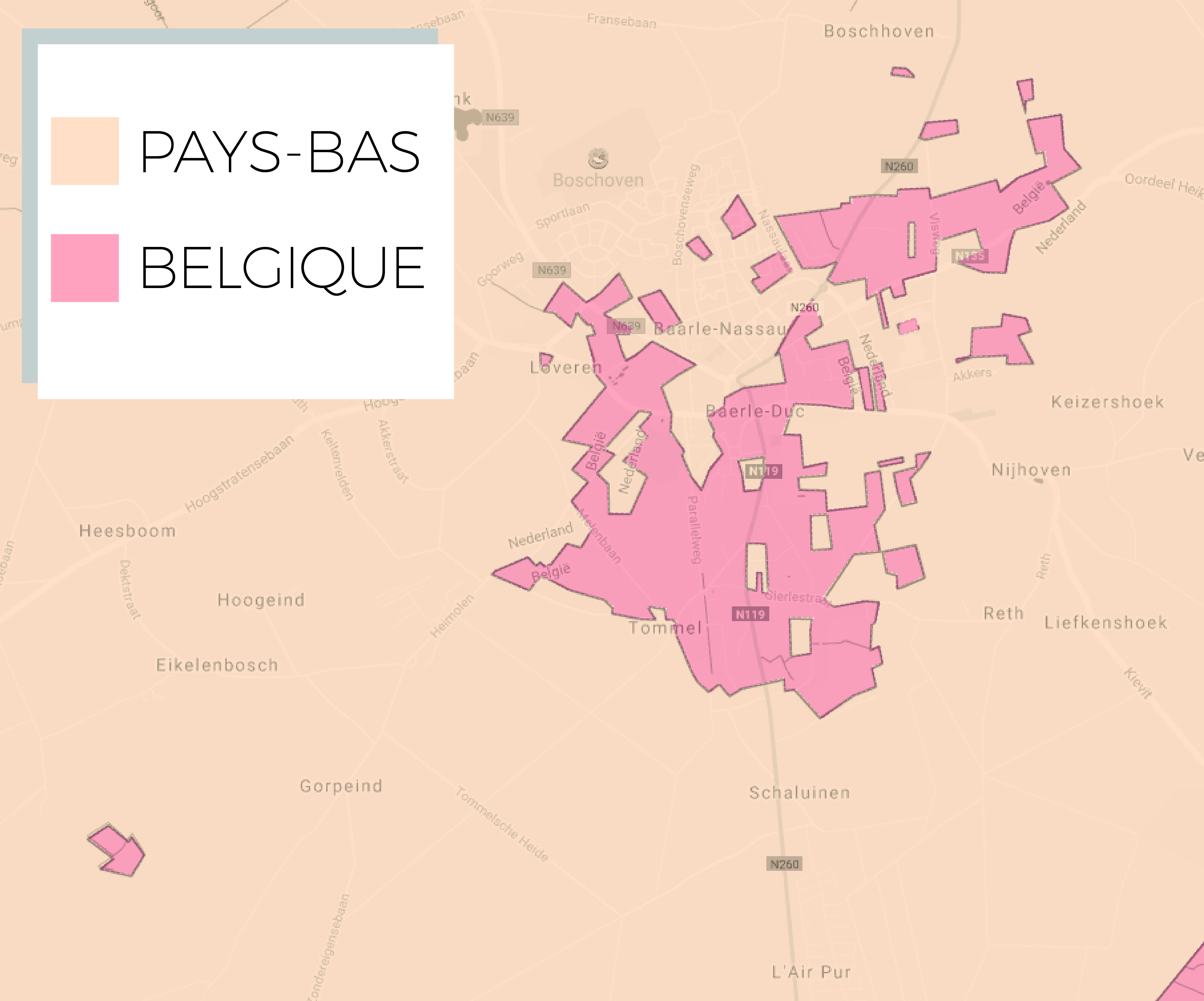 La frontière Belgique/PaysBas à Baerle Le cafouillage flamand • 21Maps
