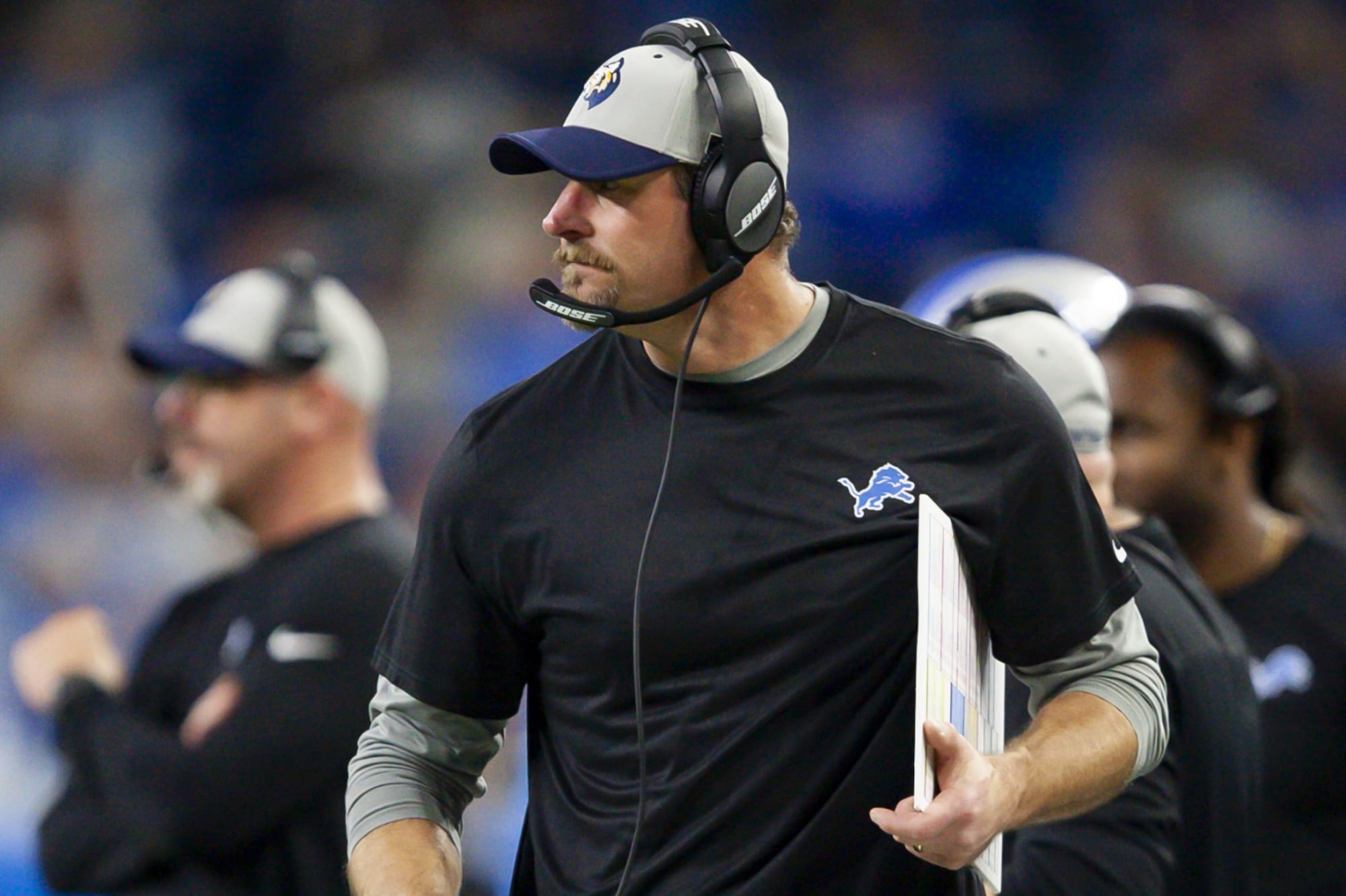 Lions' Dan Campbell dedicates win, game ball to...
