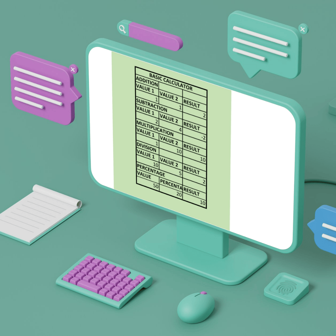 BASIC EXCEL CALCULATOR