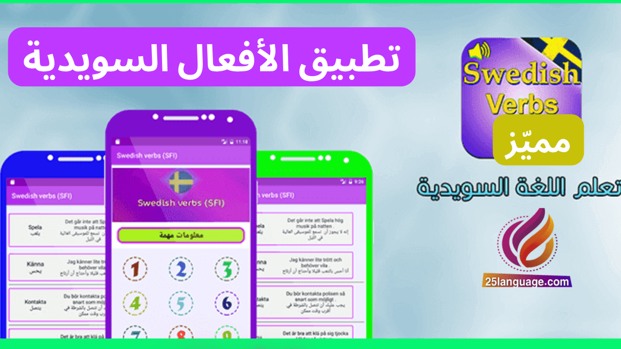 تطبيق أفعال اللغة السويدية Learn Swedish Verbs‏‏