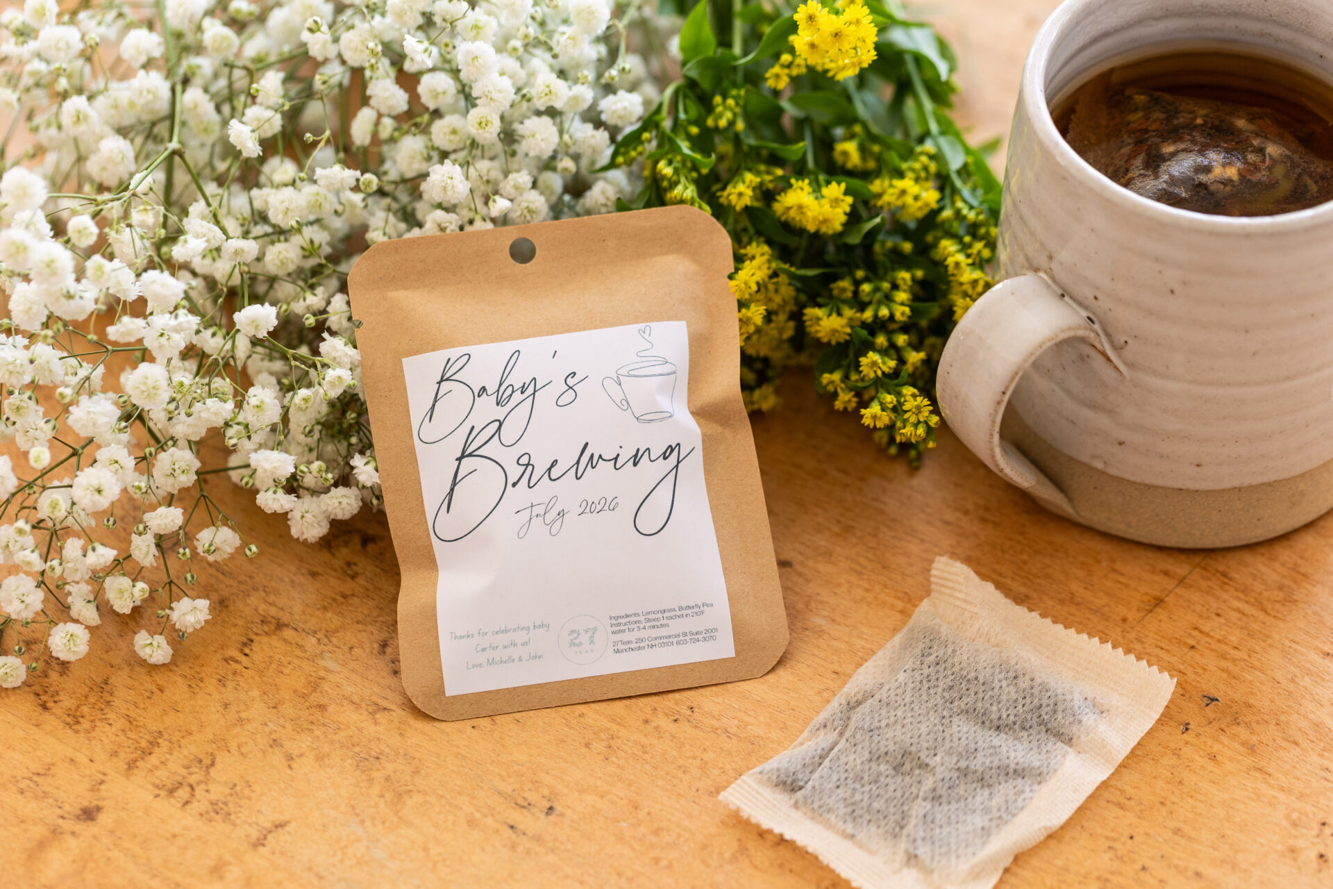 baby shower tea favors