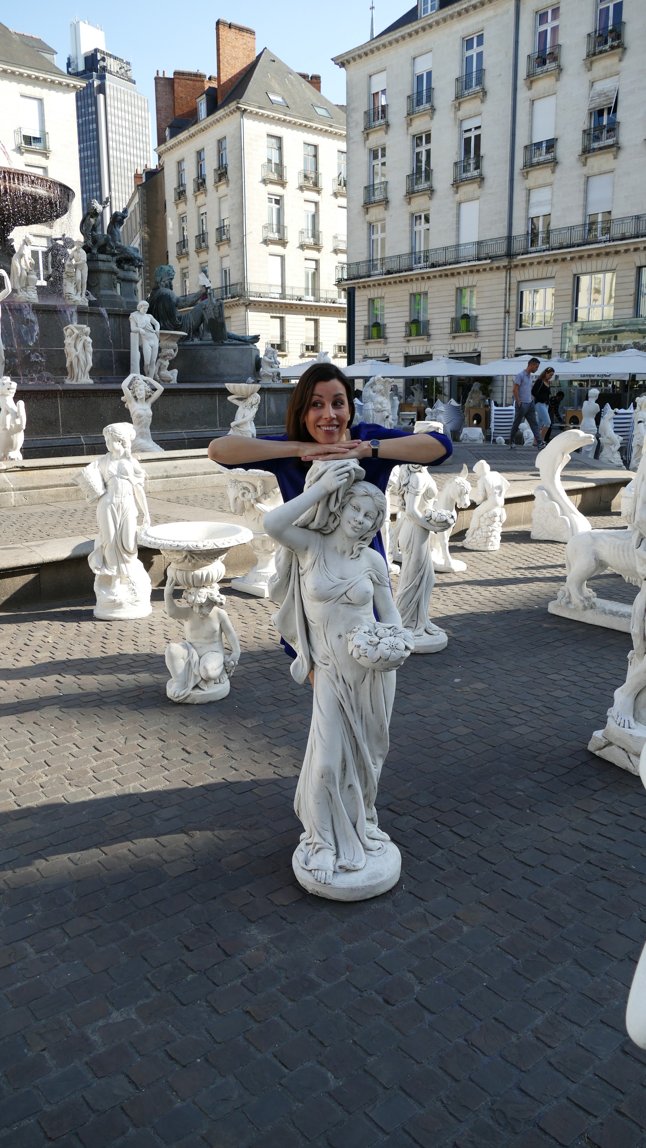 L'équipe de 2A Organisation découvre les installations du Voyage à Nantes place Royale