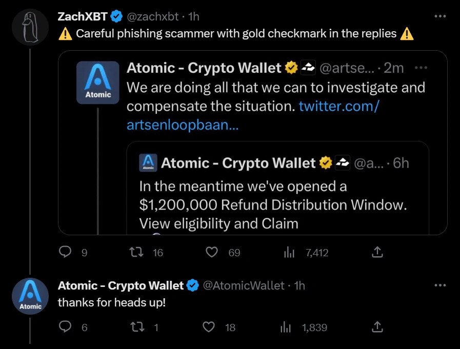 Comment Atomic Wallet a été piraté. Publier des escrocs pour voler des fonds aux victimes du piratage du portefeuille atomique. Comment Atomic Wallet a été piraté. Publier des escrocs pour voler des fonds aux victimes du piratage du portefeuille atomique. Photo.