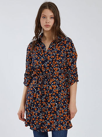 Floral πουκαμίσα με αποσπώμενη ζώνη SK1770.3834+3