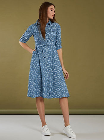 Floral φόρεμα με αποσπώμενη ζώνη SK9907.8261+1
