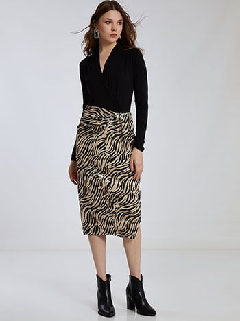 Βελουτέ φούστα σε animal print WM9841.2639+2