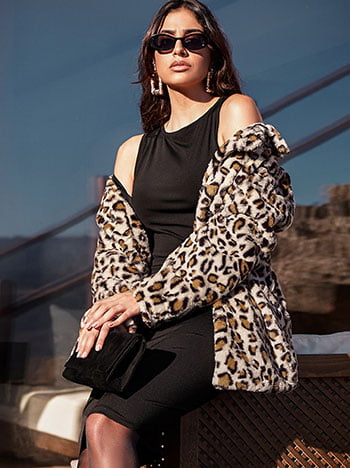 Συνθετική γούνα σε animal print WM9841.7030+1