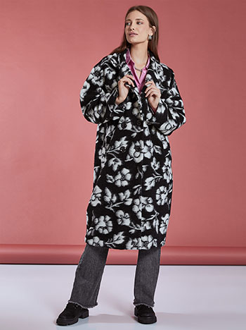 Floral παλτό με μαλλί WQ7885.7901+1