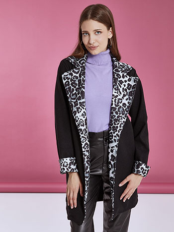 Παλτό με animal print λεπτομέρειες WQ7885.7975+1