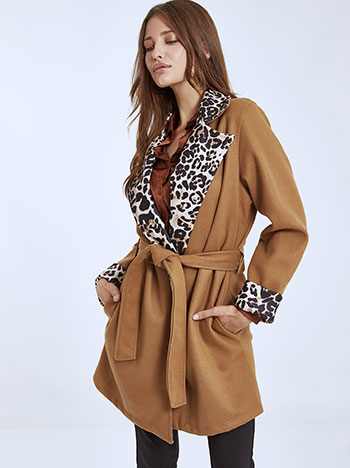 Παλτό με animal print λεπτομέρειες WQ7885.7975+2