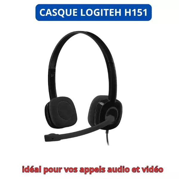 Casque filaire Logitech H151 avec micro – Jack 3,5 mm