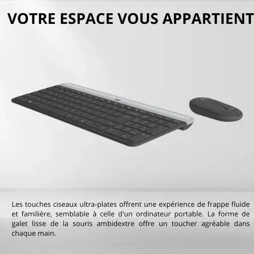 Ensemble clavier et souris sans fil ultra-fin MK470 AZERTY