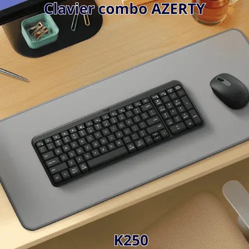 Clavier Bluetooth Logitech K250 Compact AZERTY – Sans fil – Pavé numérique